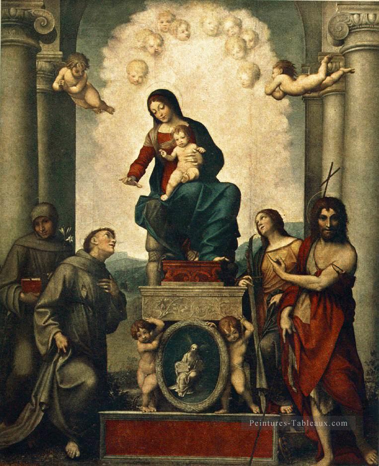 Madone Avec St François Renaissance maniérisme Antonio da Correggio Peintures à l'huile